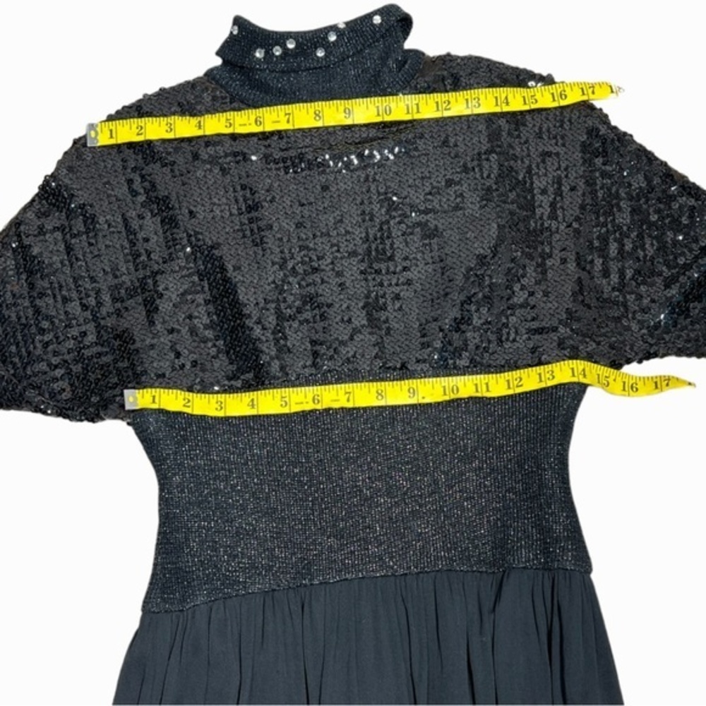 Pat Sandler vintage 1960's 70's long black sequin gown - Picture 8 of 15